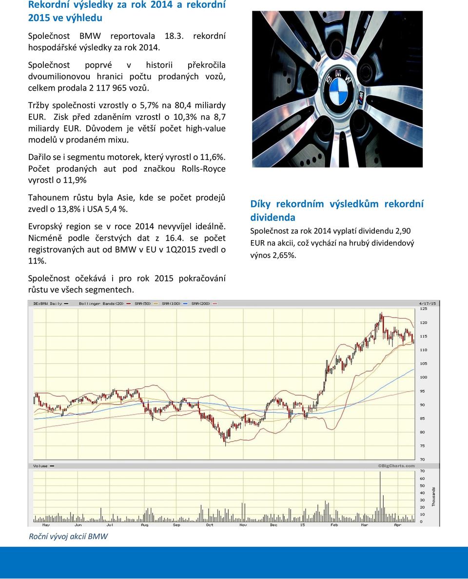 Zisk před zdaněním vzrostl o 10,3% na 8,7 miliardy EUR. Důvodem je větší počet high-value modelů v prodaném mixu. Dařilo se i segmentu motorek, který vyrostl o 11,6%.