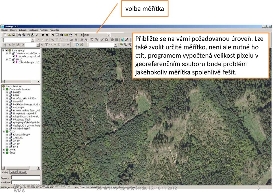 vypočtená velikost pixelu v georeferenčním souboru bude problém