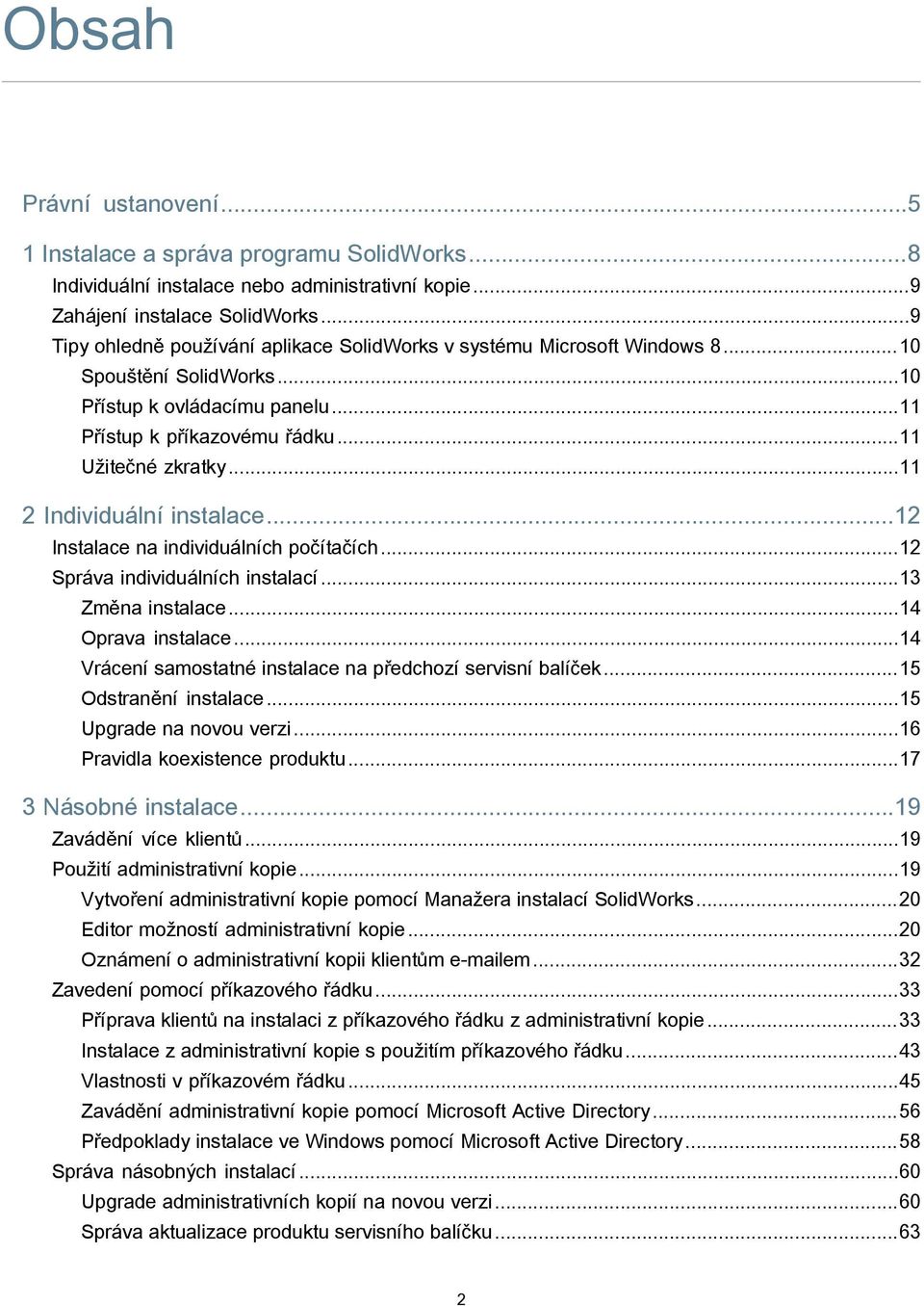 ..11 2 Individuální instalace...12 Instalace na individuálních počítačích...12 Správa individuálních instalací...13 Změna instalace...14 Oprava instalace.