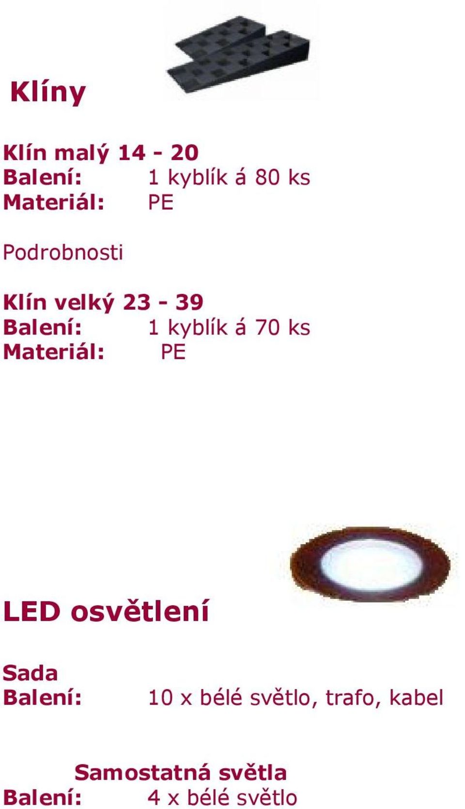 ks PE LED osvětlení Sada 10 x bélé světlo,