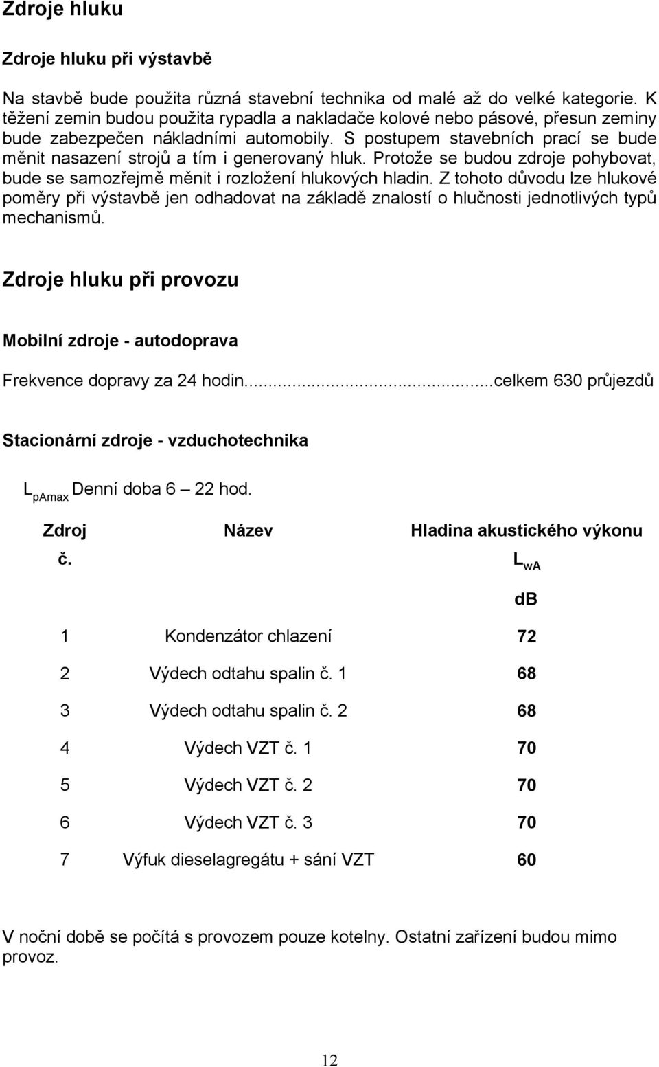 S postupem stavebních prací se bude měnit nasazení strojů a tím i generovaný hluk. Protože se budou zdroje pohybovat, bude se samozřejmě měnit i rozložení hlukových hladin.