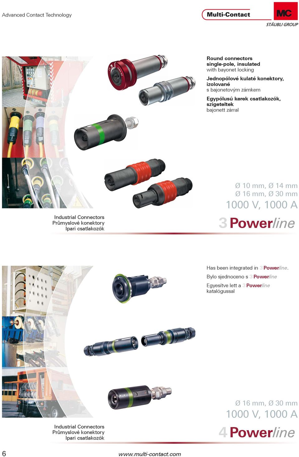 30 mm 1000 V, 1000 A 3 Powerline Has been integrated in 3 Powerline.