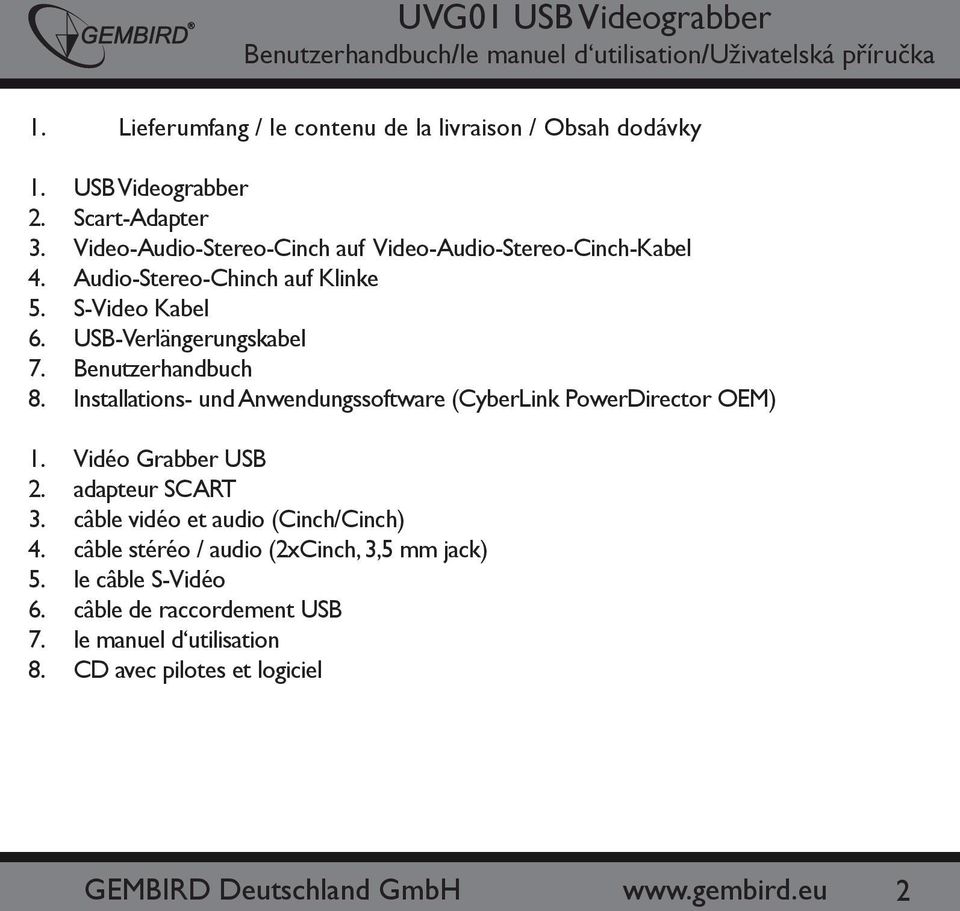 USB Videograbber Scart-Adapter Video-Audio-Stereo-Cinch auf Video-Audio-Stereo-Cinch-Kabel Audio-Stereo-Chinch auf Klinke S-Video Kabel