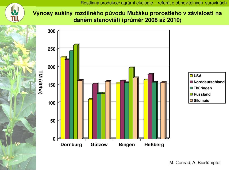 200 TM (dt/ha) 150 100 USA Norddeutschland Thüringen Russland