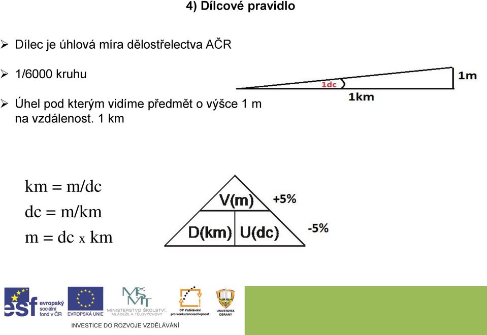 kterým vidíme předmět o výšce 1 m na