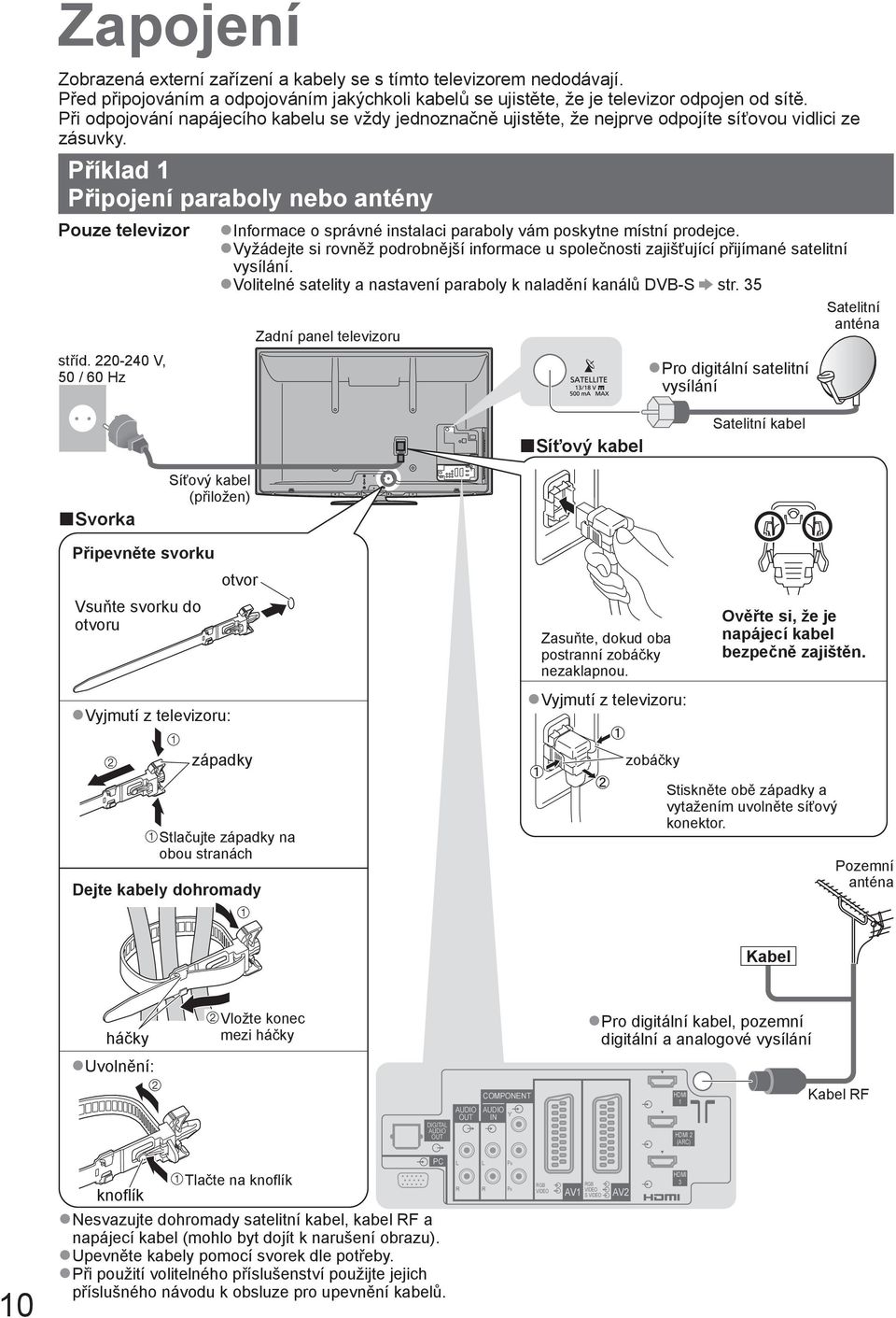 220-240 V, 50 / 60 Hz Informace o správné instalaci paraboly vám poskytne místní prodejce. Vyžádejte si rovněž podrobnější informace u společnosti zajišťující přijímané satelitní vysílání.