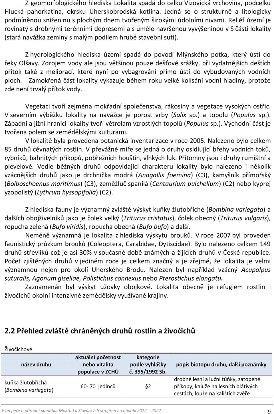 Reliéf území je rovinatý s drobnými terénními depresemi a s uměle navršenou vyvýšeninou v S části lokality (stará navážka zeminy s malým podílem hrubé stavební suti).