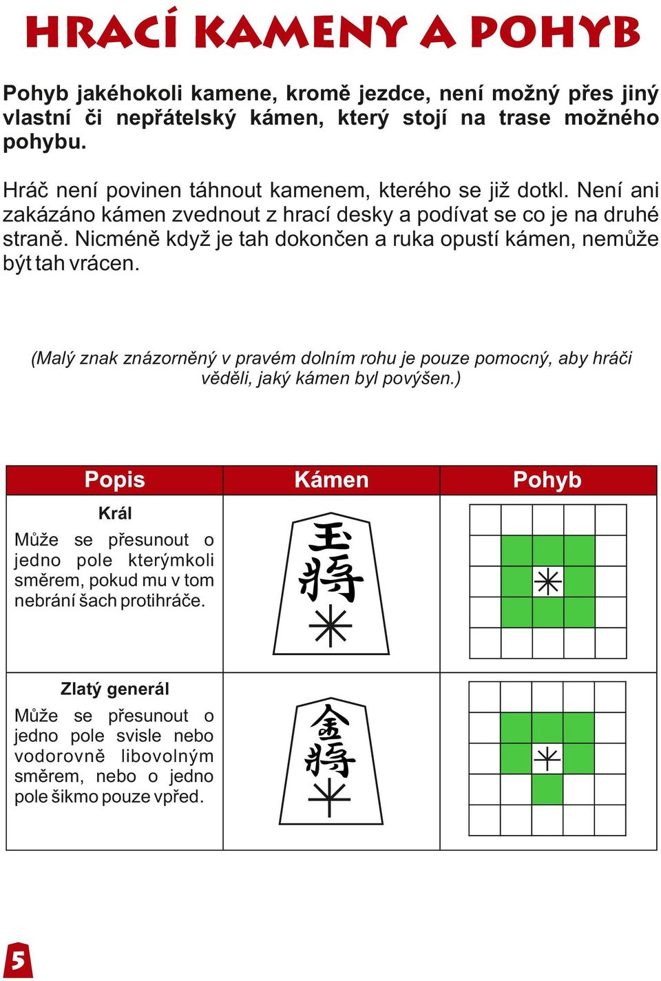 Nicméně když je tah dokončen a ruka opustí kámen, nemůže být tah vrácen.