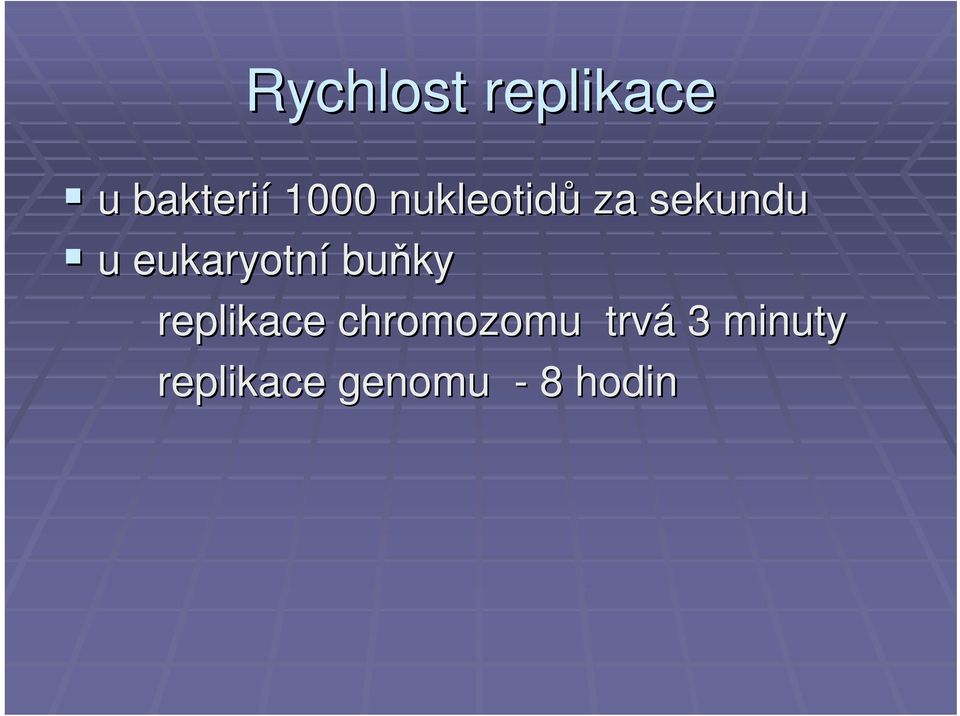 buňky replikace chromozomu trvá 3