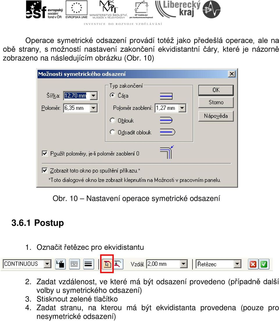 Označit řetězec pro ekvidistantu 2.