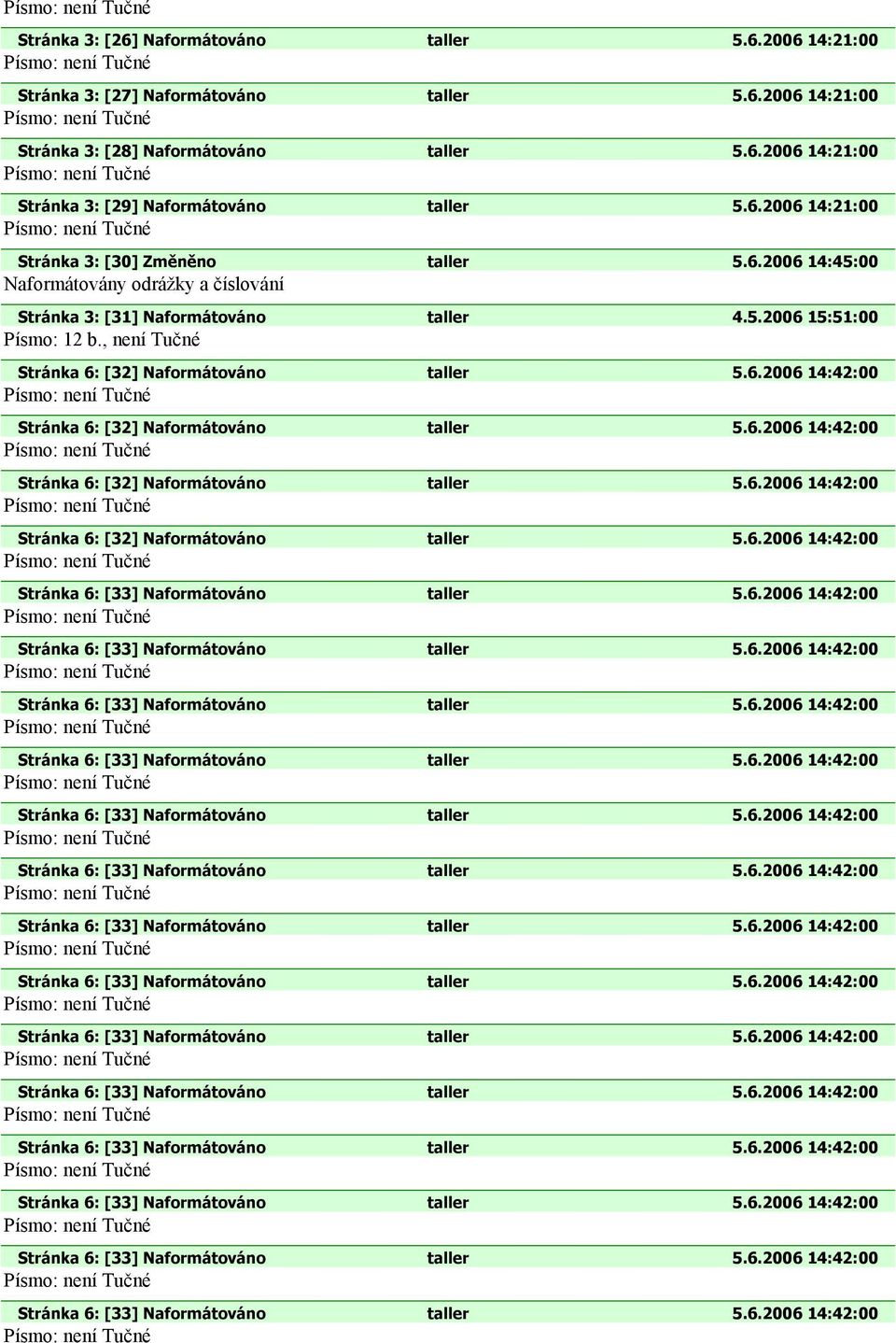 5.2006 15:51:00 Písmo: 12 b., není Stránka 6: [32] taller 5.6.2006 14:42:00 