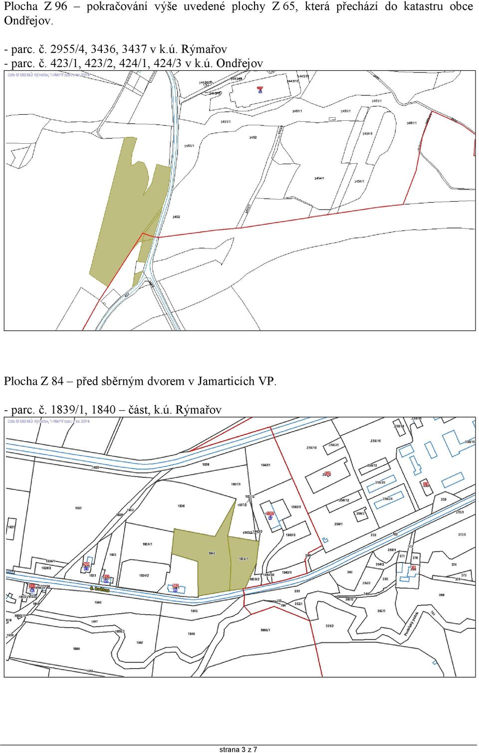 Rýmařov - parc. č. 423/1, 423/2, 424/1, 424/3 v k.ú.