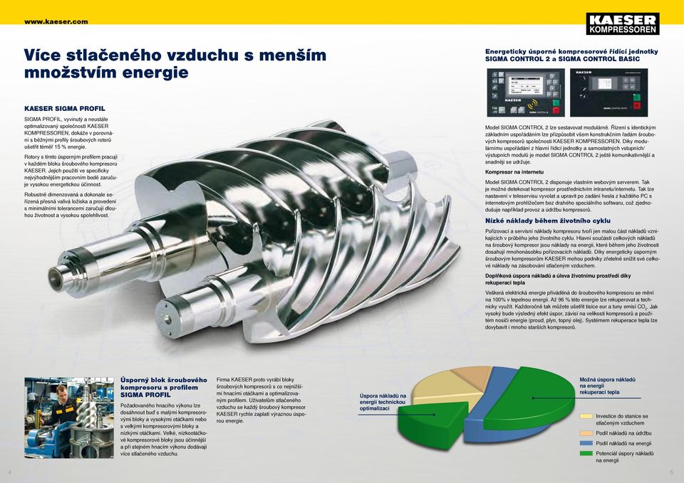 Jejich použití ve specificky nejvýhodnějším pracovním bodě zaručuje vysokou energetickou účinnost.