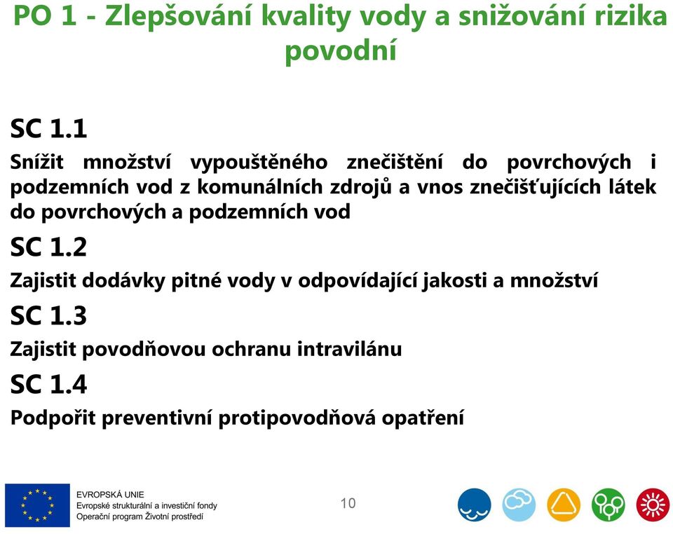 vnos znečišťujících látek do povrchových a podzemních vod SC 1.