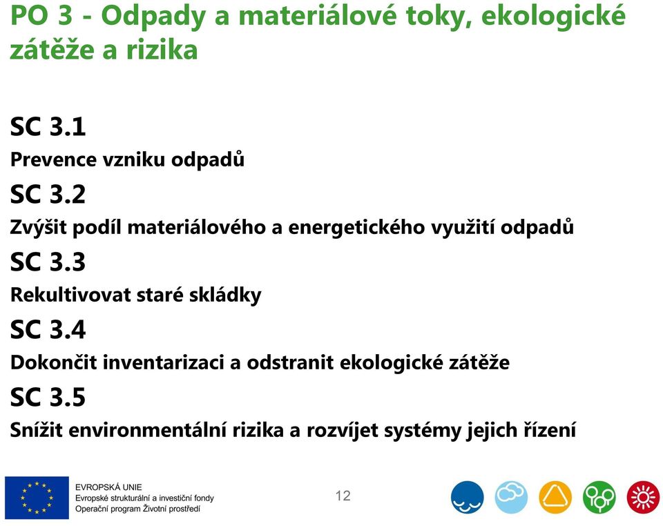 2 Zvýšit podíl materiálového a energetického využití odpadů SC 3.