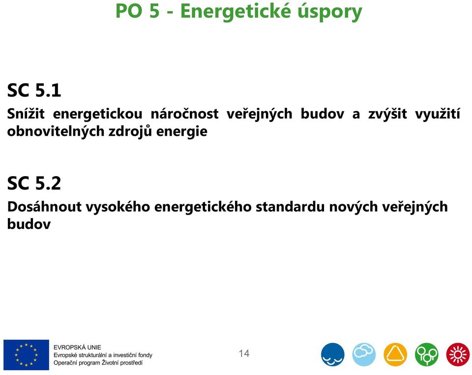 zvýšit využití obnovitelných zdrojů energie SC 5.