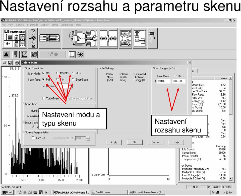 Nastavení módu a typu