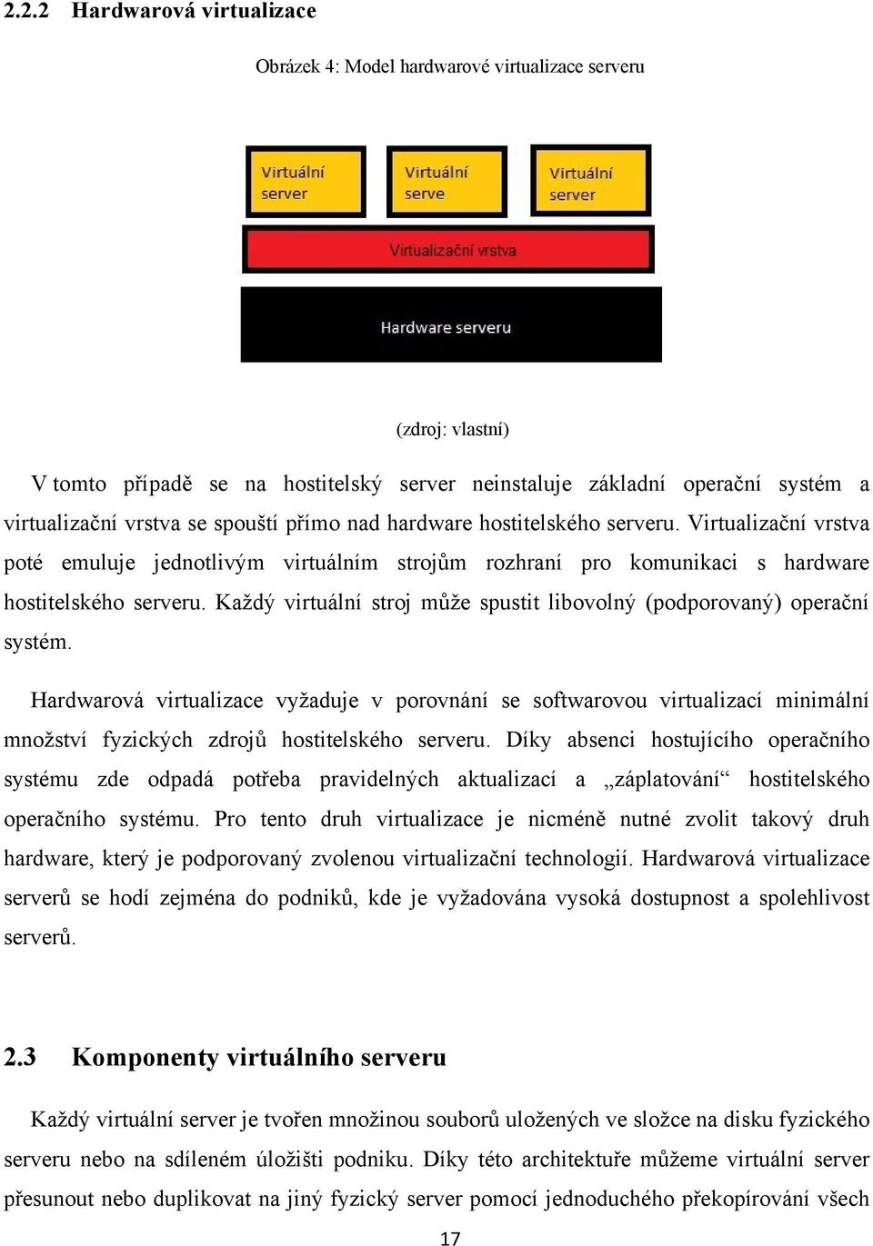 Každý virtuální stroj může spustit libovolný (podporovaný) operační systém.