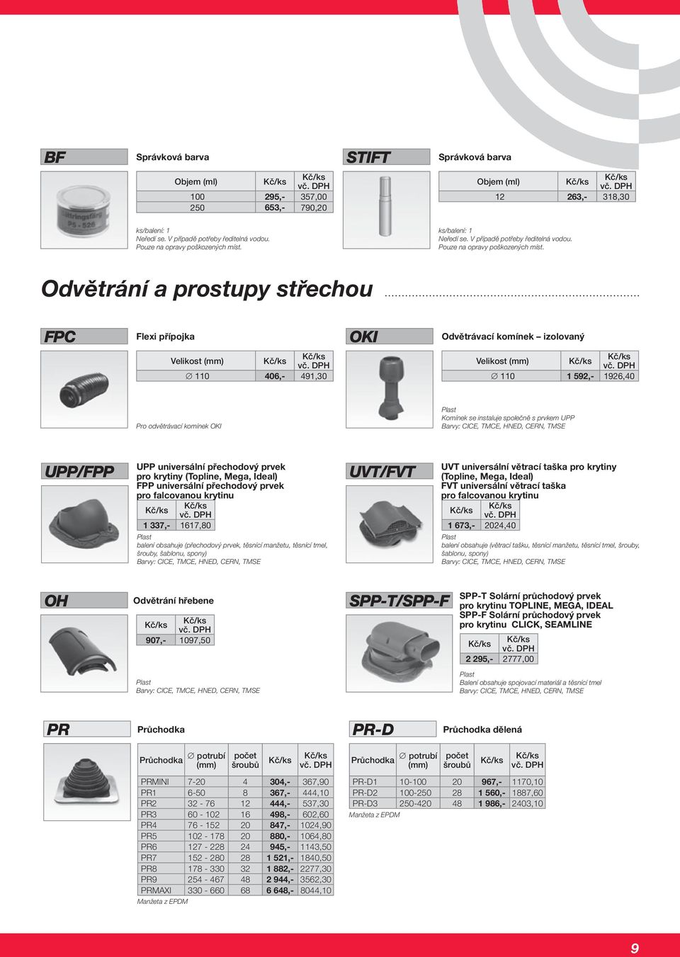 Odvětrání a prostupy střechou FPC Flexi přípojka OKI Odvětrávací komínek izolovaný Velikost 110 406,- 491,30 Velikost 110 1 592,- 1926,40 Pro odvětrávací komínek OKI Plast Komínek se instaluje