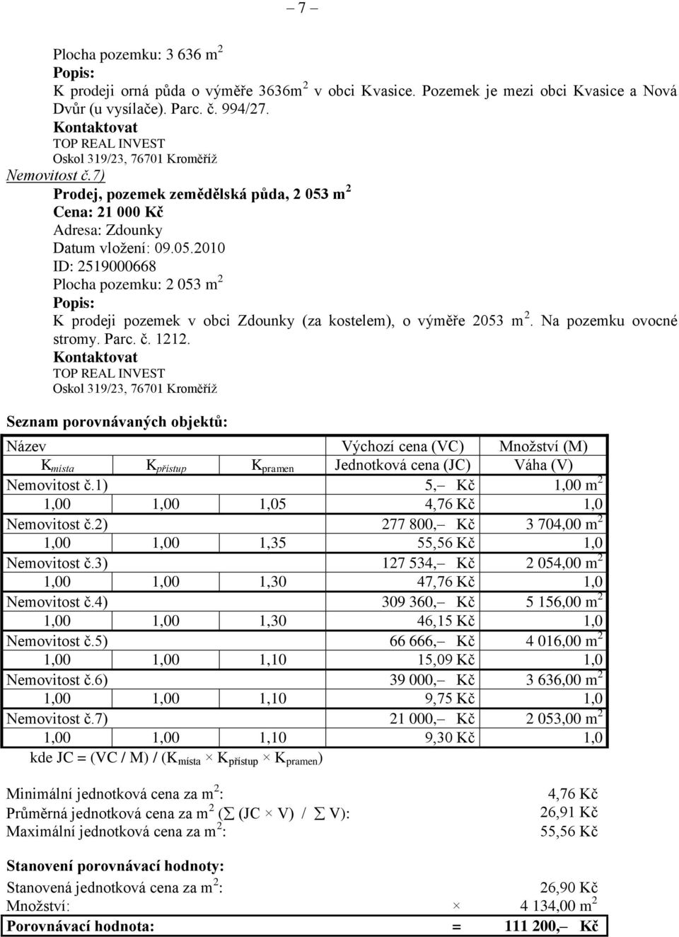 m 2 Cena: 21 000 Kč Adresa: Zdounky Datum vložení: 09.05.2010 ID: 2519000668 Plocha pozemku: 2 053 m 2 K prodeji pozemek v obci Zdounky (za kostelem), o výměře 2053 m 2. Na pozemku ovocné stromy.