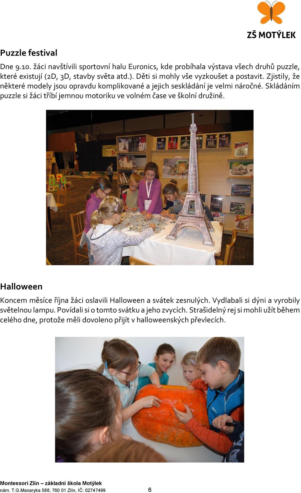 Výroční zpráva Montessori Zlín základní škola a mateřská škola Motýlek -  PDF Free Download