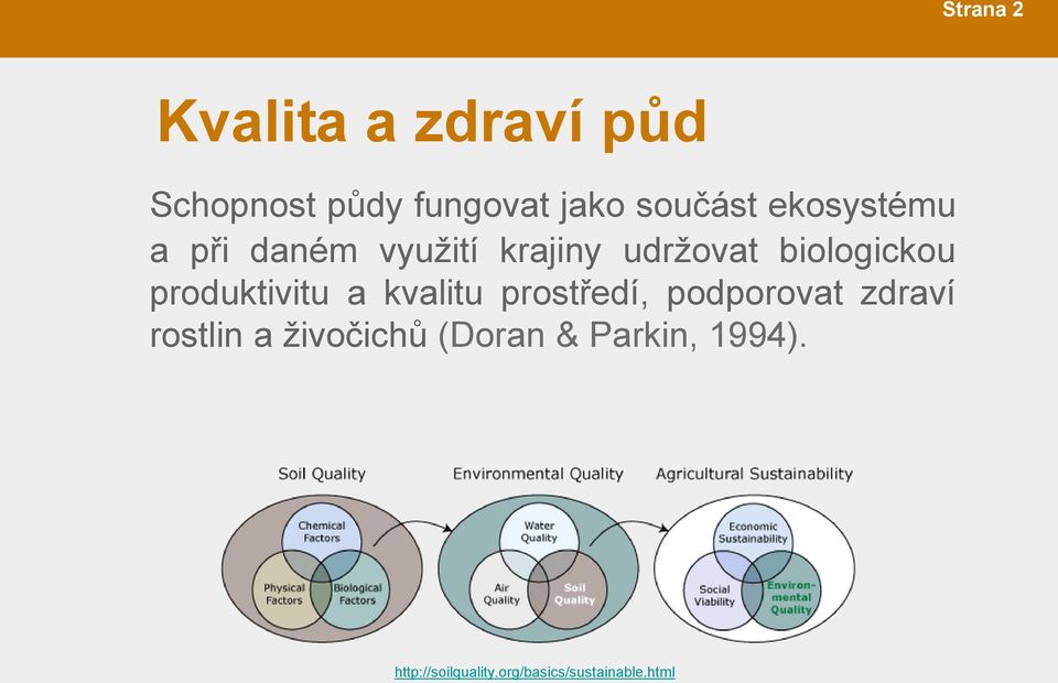 produktivitu a kvalitu prostředí, podporovat zdraví rostlin a