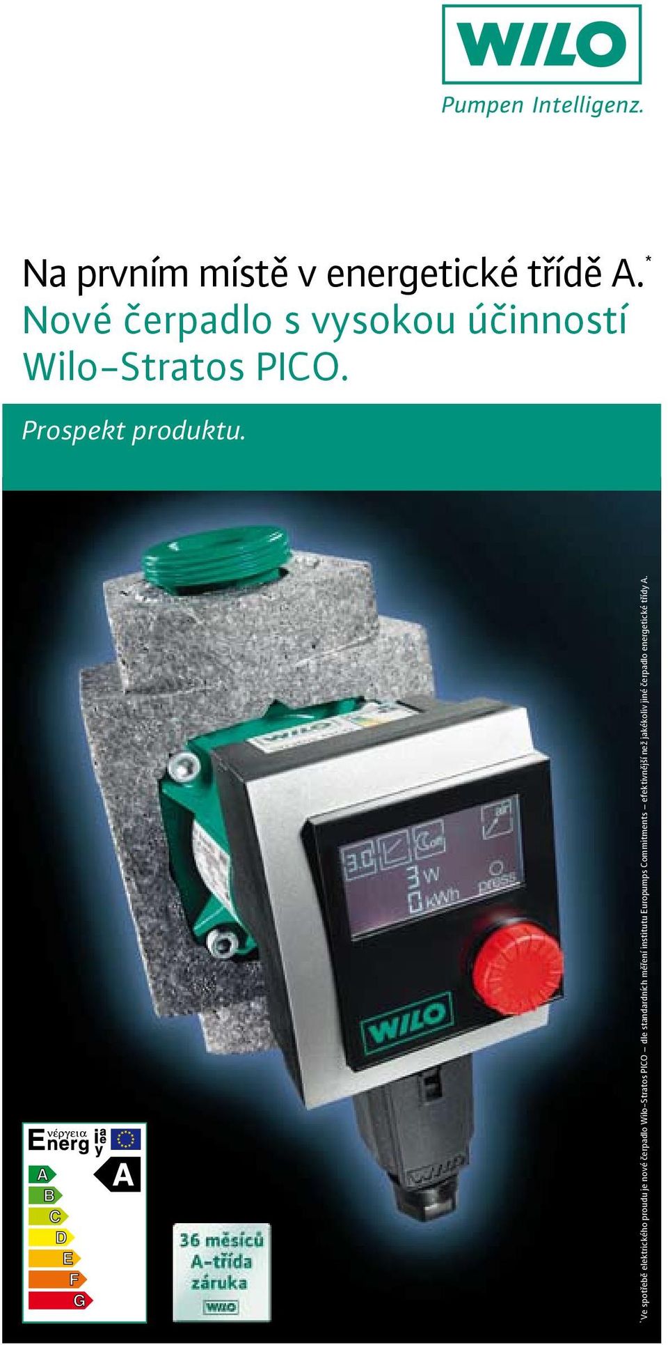 * Ve spotřebě elektrického proudu je nové čerpadlo Wilo-Stratos PICO