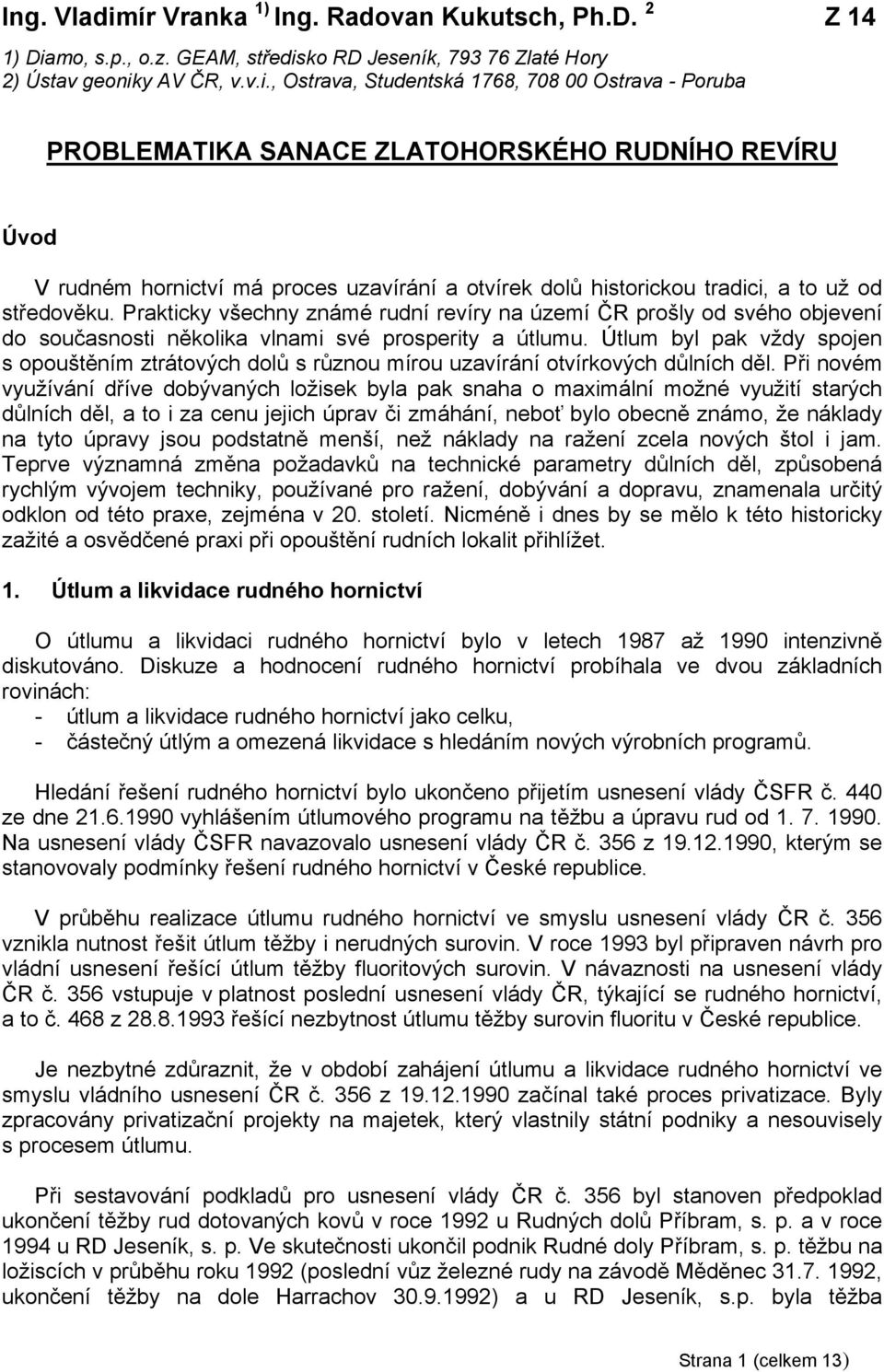 mo, s.p., o.z. GEAM, středis