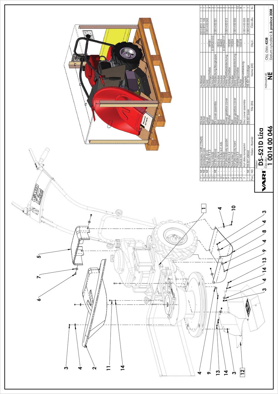 gearbox cover untere Getribeabdeckung - 00 00 0 - Podložka, Washer Unterlegscheibe 0 - - Šroub Mx Bolt Schraube - - Kryt převodovky horní Upper gearbox cover obere Getriebeabdeckung - 00 00 0 -