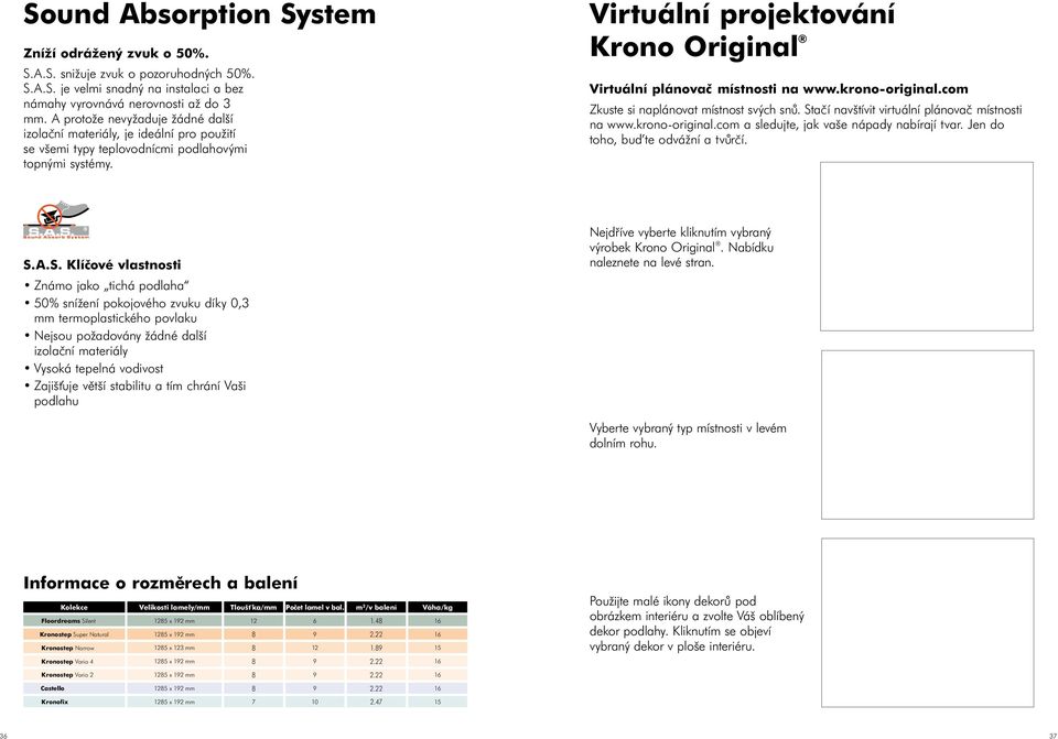 Virtuální projektování Krono Original Virtuální plánovač místnosti na www.kronooriginal.com Zkuste si naplánovat místnost svých snů. Stačí navštívit virtuální plánovač místnosti na www.kronooriginal.com a sledujte, jak vaše nápady nabírají tvar.