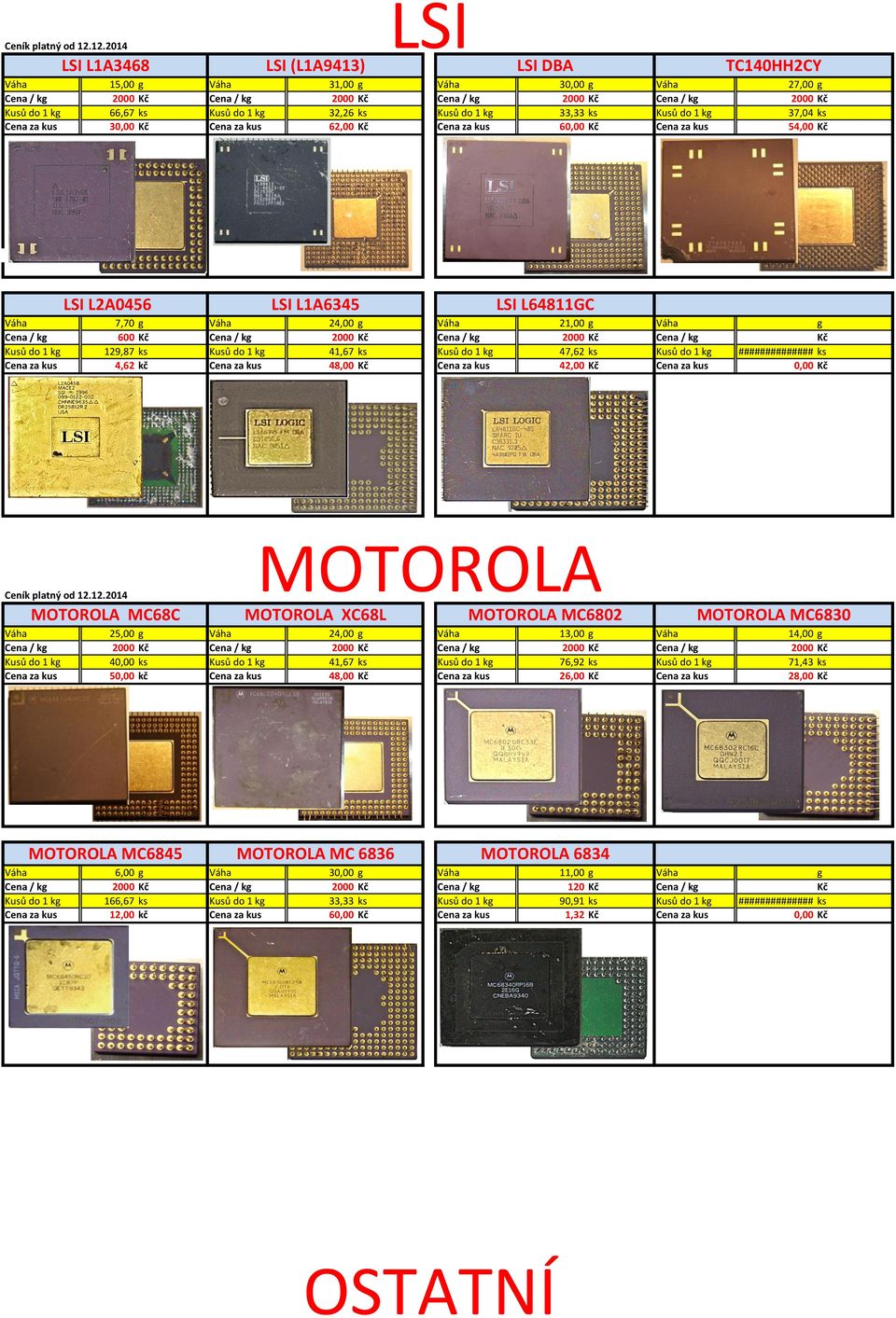 MOTOROLA MOTOROLA XC68L MOTOROLA MC6802 MOTOROLA MC6830 25,00 13,00 14,00 0 0 0 0 40,00 76,92 71,43 50,00 48,00 26,00 28,00