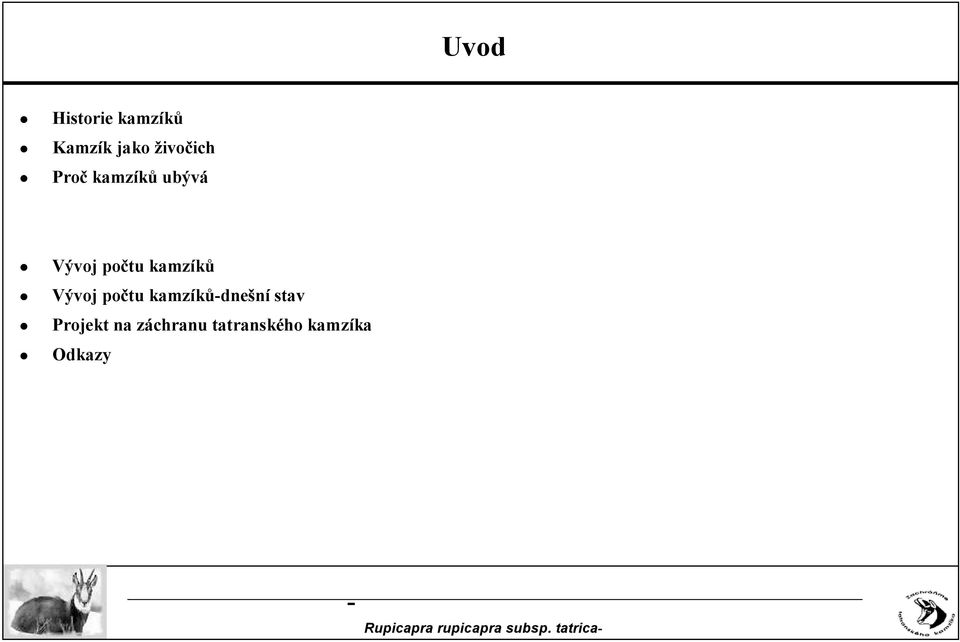kamzíků Vývoj počtu kamzíkůdnešní stav