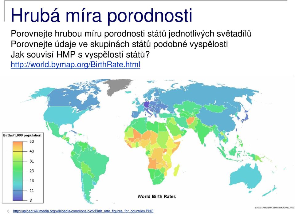 souvisí HMP s vyspělostí států? http://world.bymap.org/birthrate.