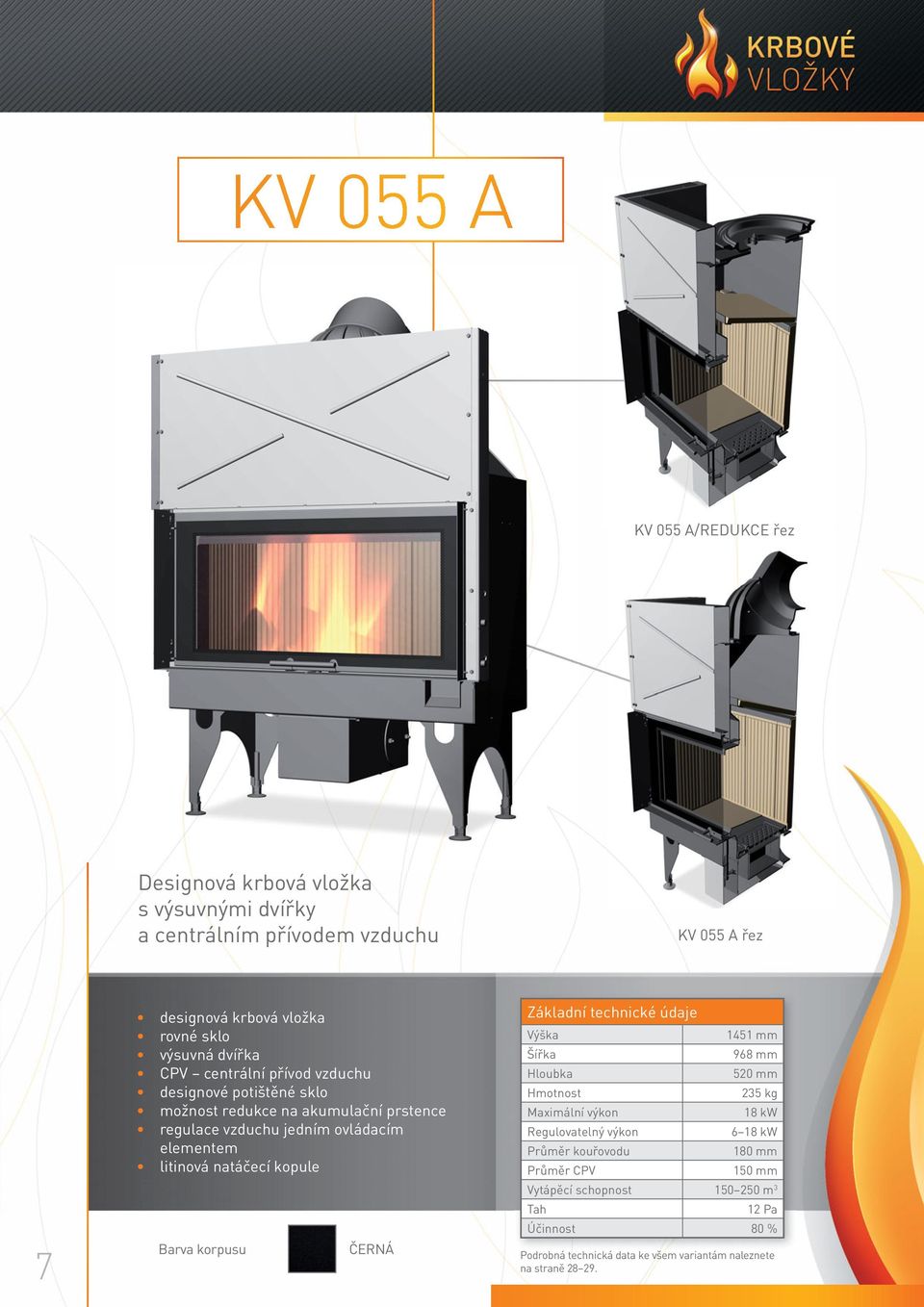 kopule Barva korpusu ČERNÁ Základní technické údaje Výška 1451 mm Šířka 968 mm Hloubka 520 mm Hmotnost 235 kg Maximální výkon 18 kw Regulovatelný výkon 6 18 kw