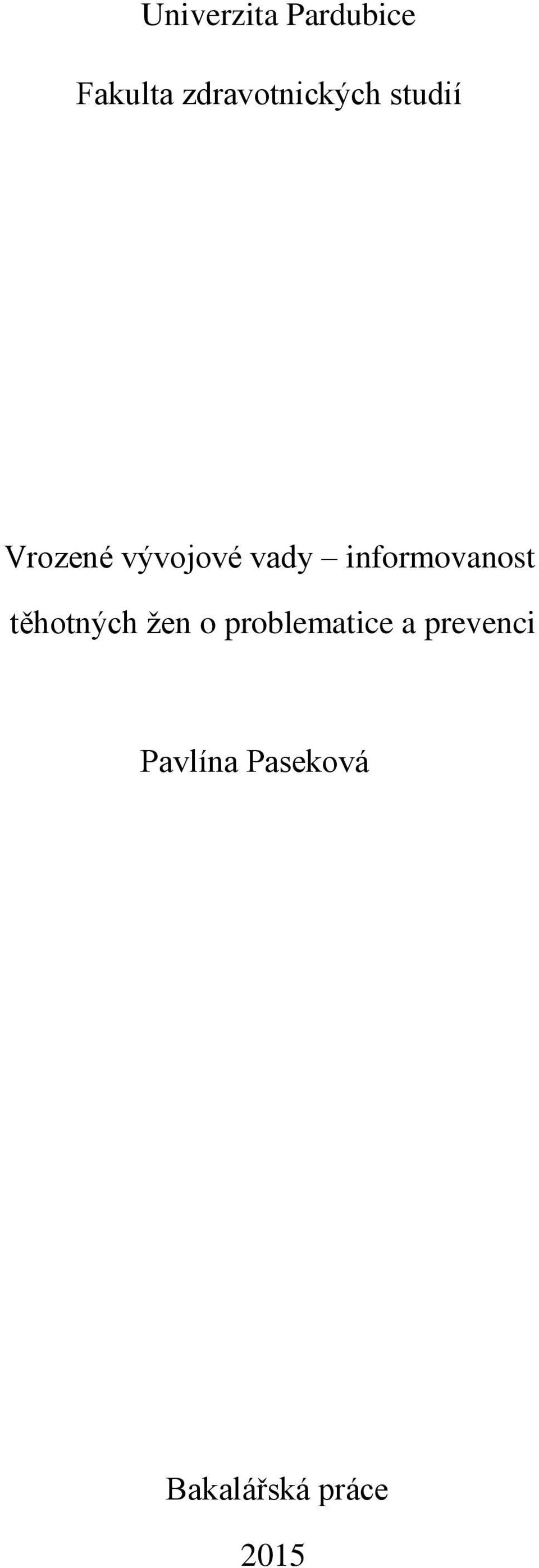 vady informovanost těhotných žen o