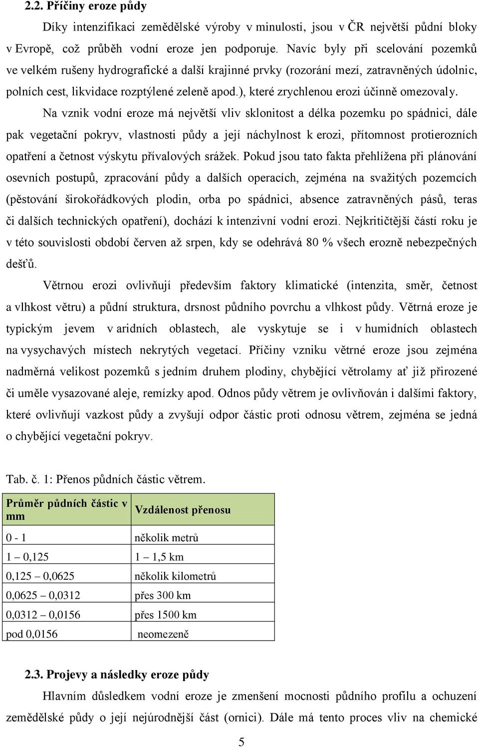 ), které zrychlenou erozi účinně omezovaly.