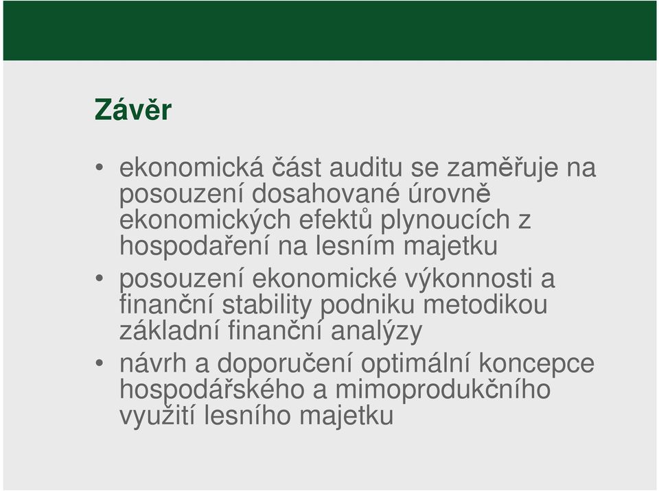 ekonomické výkonnosti a finanční stability podniku metodikou základní finanční