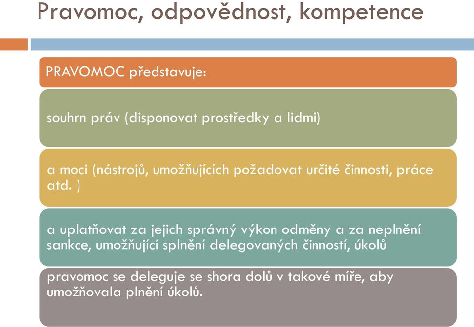 ) a uplatňovat za jejich správný výkon odměny a za neplnění sankce, umožňující splnění