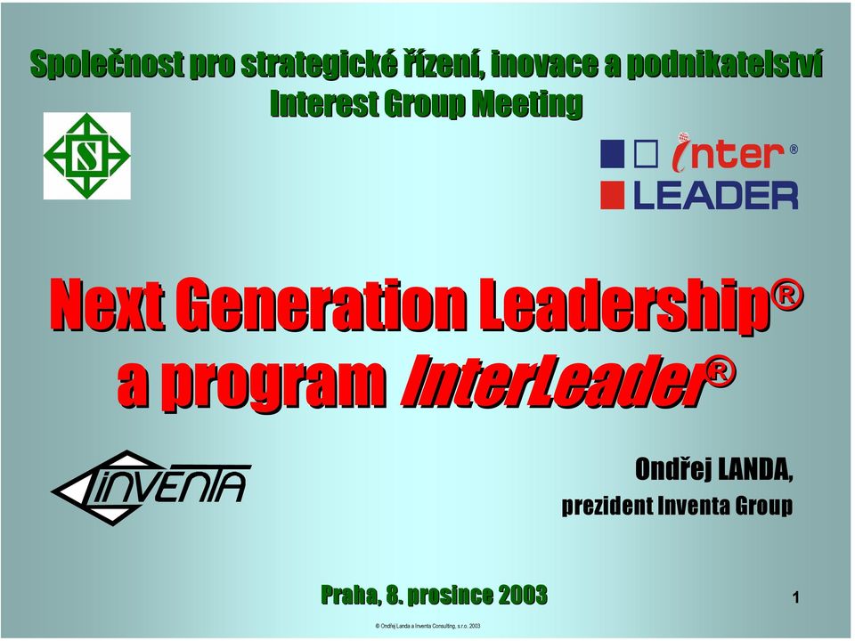 Generation Leadership a program InterLeader