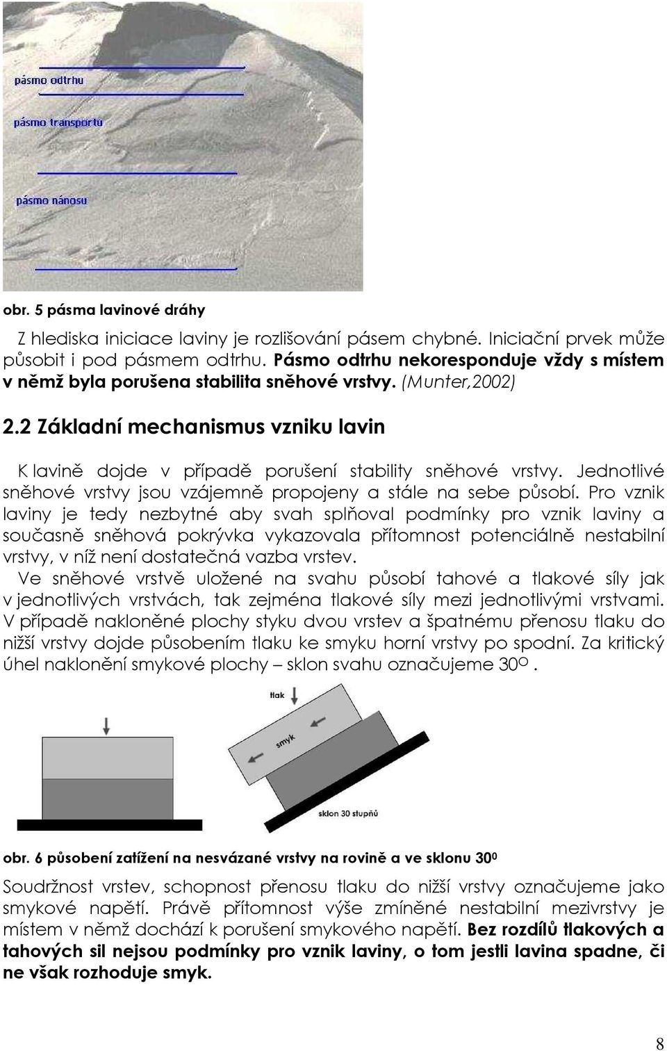Jednotlivé sněhové vrstvy jsou vzájemně propojeny a stále na sebe působí.