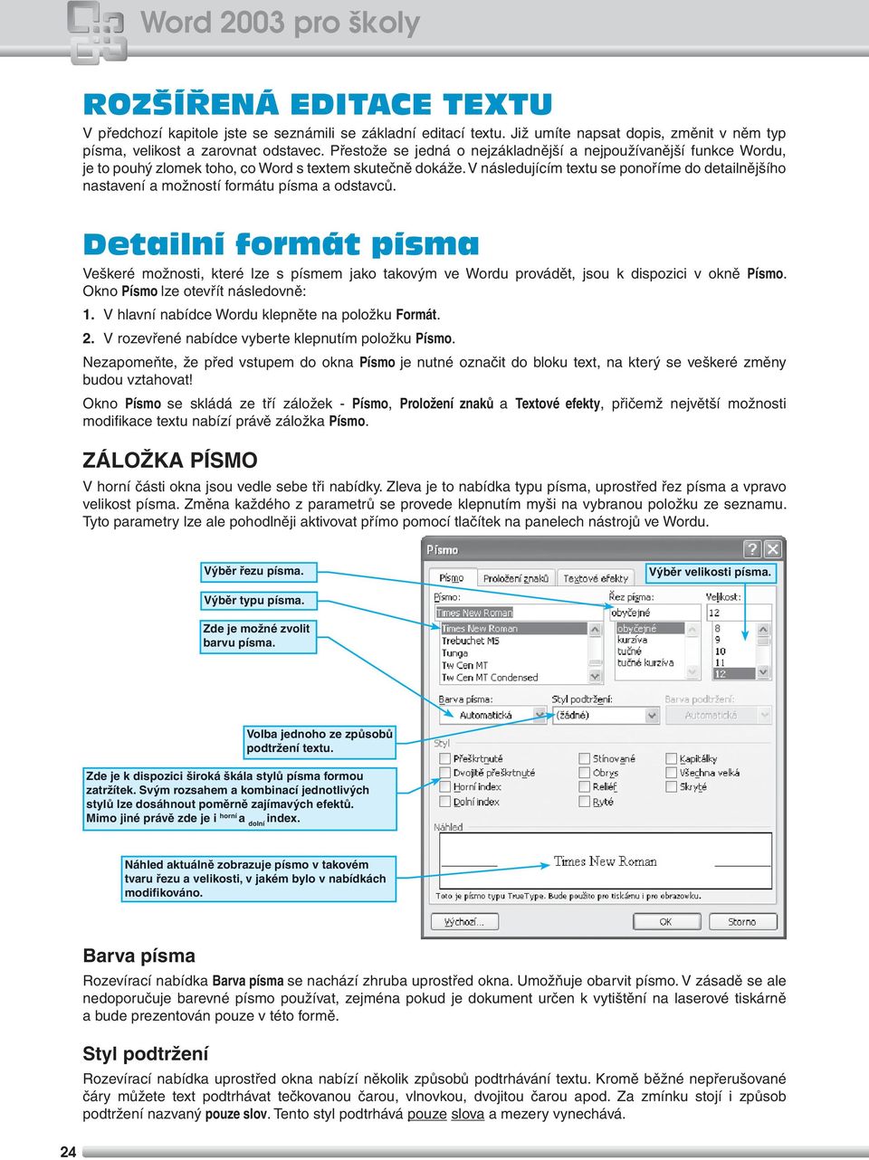 V následujícím textu se ponoříme do detailnějšího nastavení a možností formátu písma a odstavců.