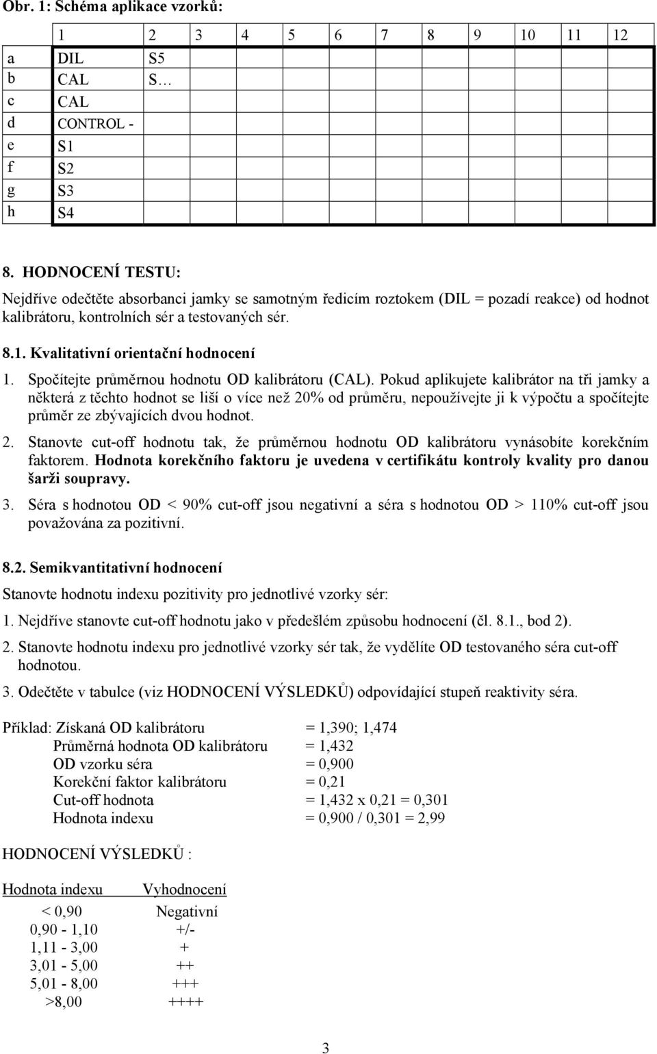 Kvalitativní orientační hodnocení 1. Spočítejte průměrnou hodnotu OD kalibrátoru (CAL).