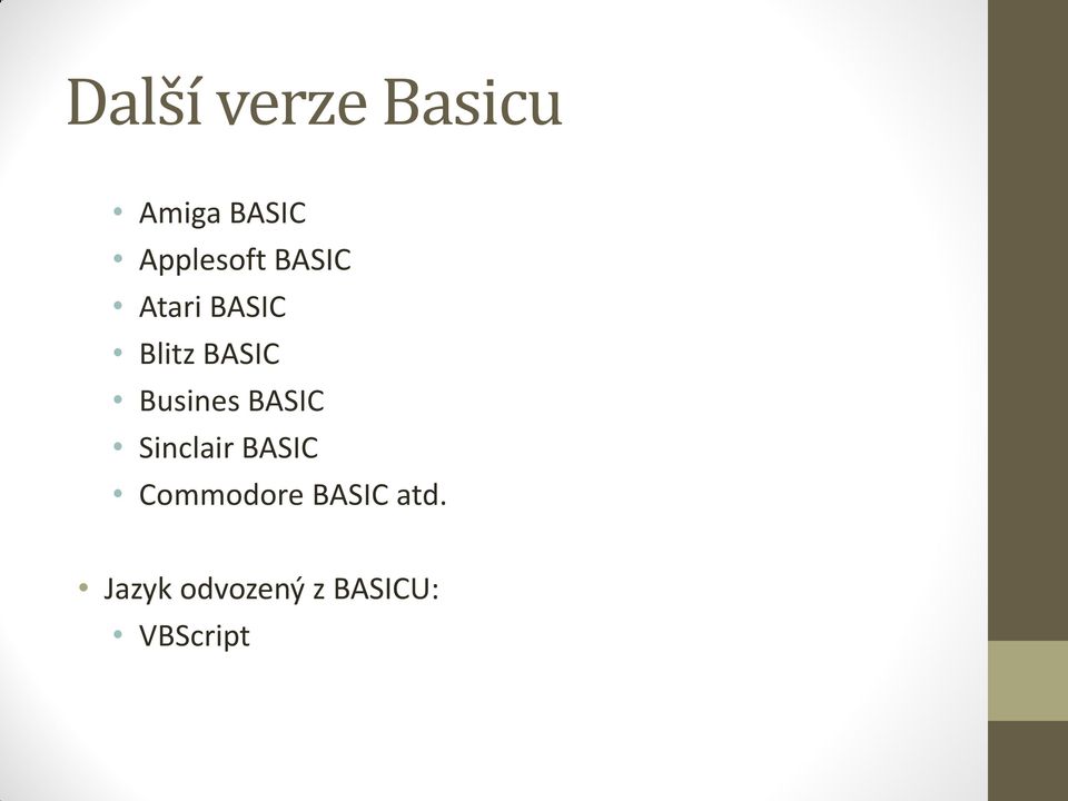 BASIC Busines BASIC Sinclair BASIC