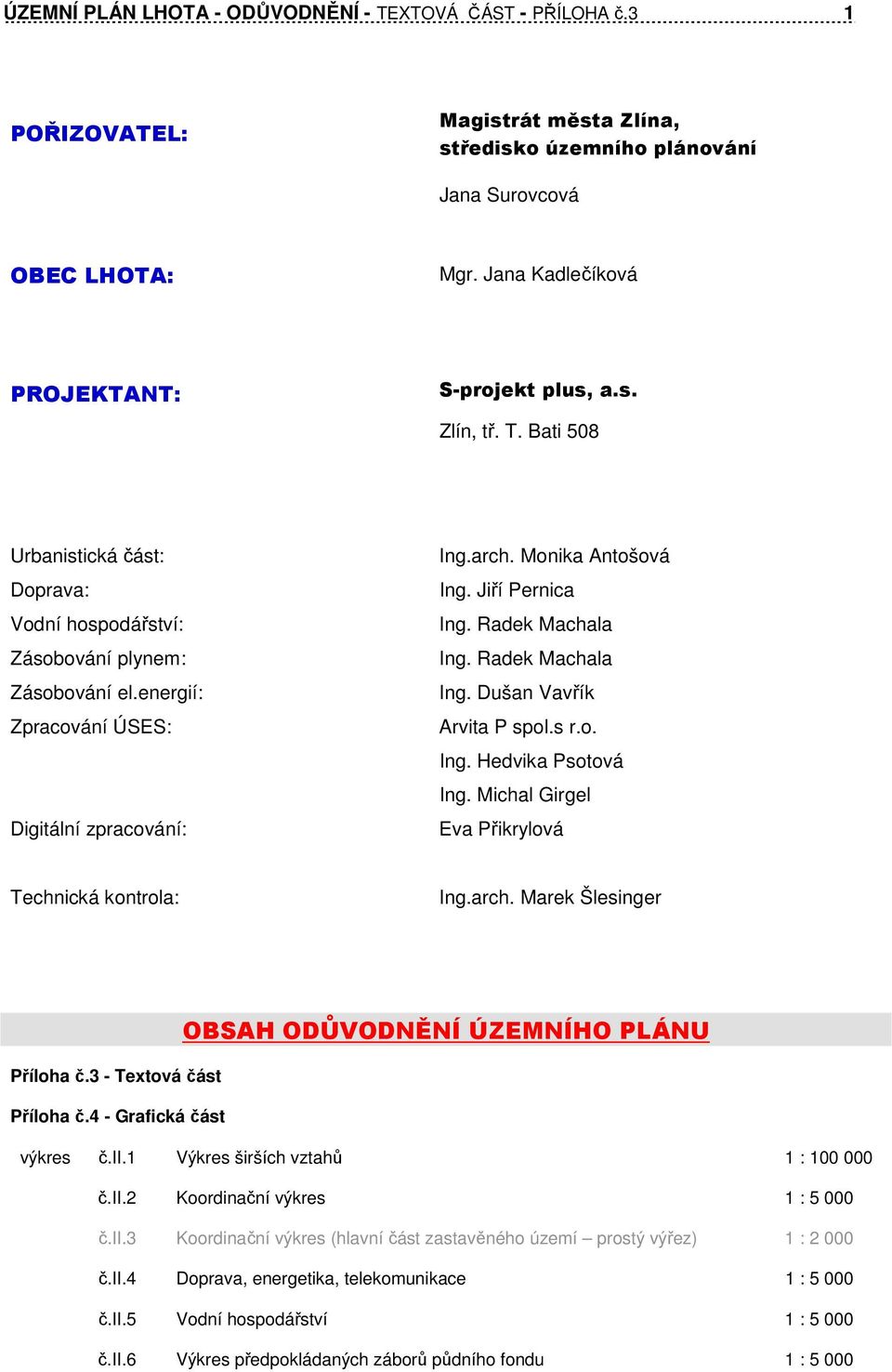 energií: Zpracování ÚSES: Digitální zpracování: Ing.arch. Monika Antošová Ing. Jiří Pernica Ing. Radek Machala Ing. Radek Machala Ing. Dušan Vavřík Arvita P spol.s r.o. Ing. Hedvika Psotová Ing.