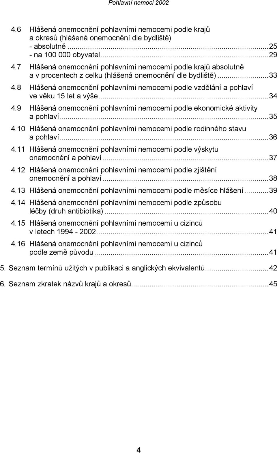 8 Hlášená onemocnění pohlavními nemocemi podle vzdělání a pohlaví ve věku 15 let a výše...34 4.9 Hlášená onemocnění pohlavními nemocemi podle ekonomické aktivity a pohlaví...35 4.