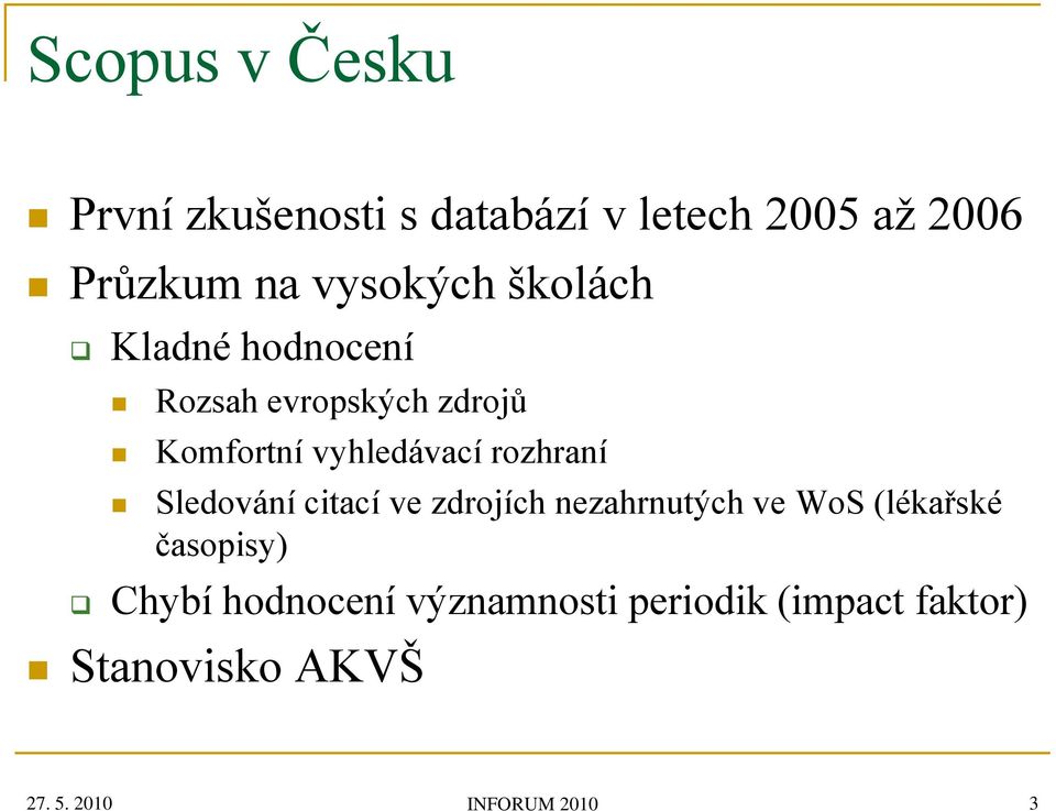 rozhraní Sledování citací ve zdrojích nezahrnutých ve WoS (lékařské časopisy)