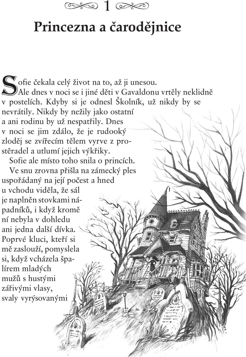 Dnes v noci se jim zdálo, že je rudooký zloděj se zvířecím tělem vyrve z prostěradel a utlumí jejich výkřiky. Sofie ale místo toho snila o princích.