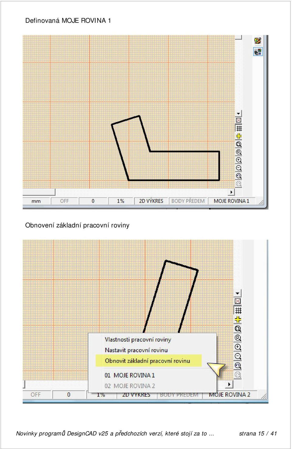 programů DesignCAD v25 a předchozích