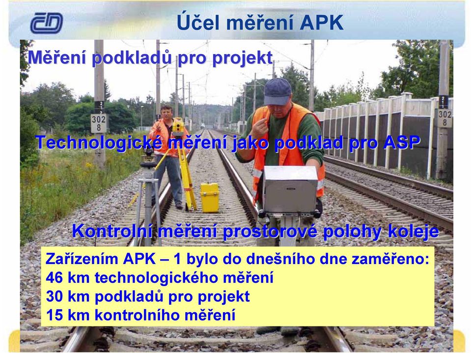 koleje Zařízením APK 1 bylo do dnešního dne zaměřeno: 46 km