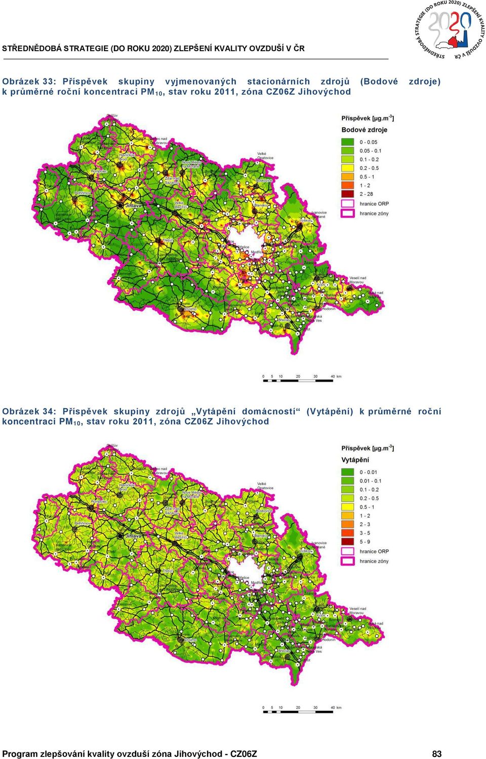 Příspěvek skupiny zdrojů Vytápění domácností (Vytápění) k průměrné roční koncentraci PM